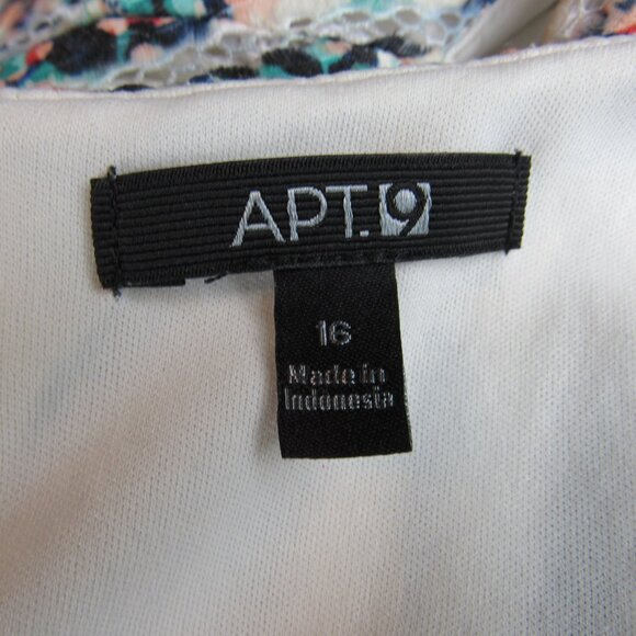 Apt 9 Women's Size 16 Mesh Texture Fit & Flare Dress Pockets Multi-Colored Lined - Picture 9 of 12